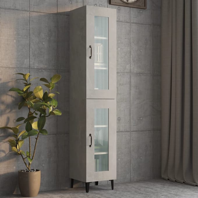 vidaXL - Wandkast - 34,5x34x90 - cm - betongrijs