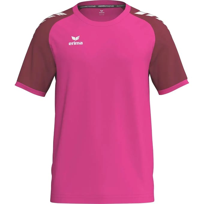 Erima Wings Shirt Korte Mouw Heren - Pink Glo / Bordeaux | Maat: S