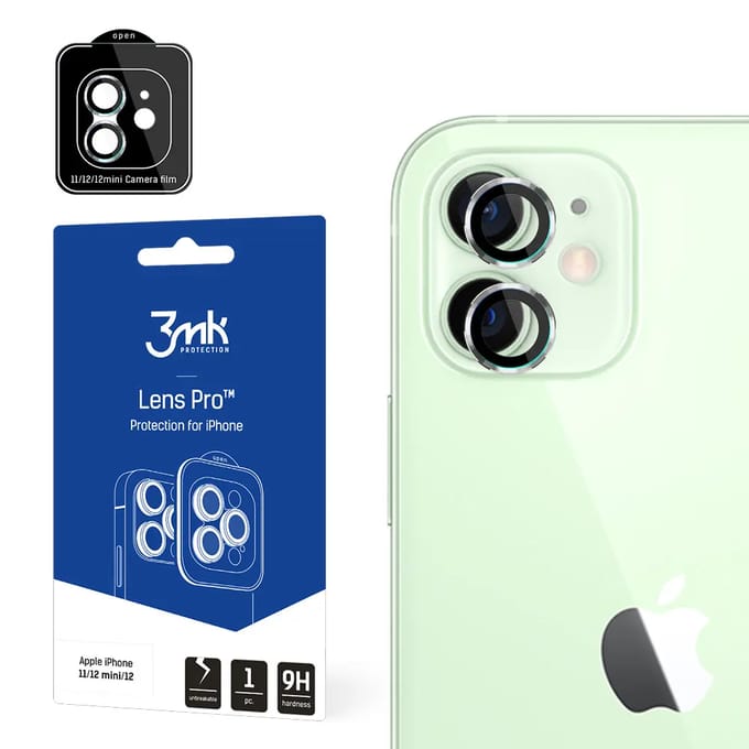 3mk Lens Protection Pro iPhone 11/12/12 Mini Camera lens protection with mounting frame 1 pc.