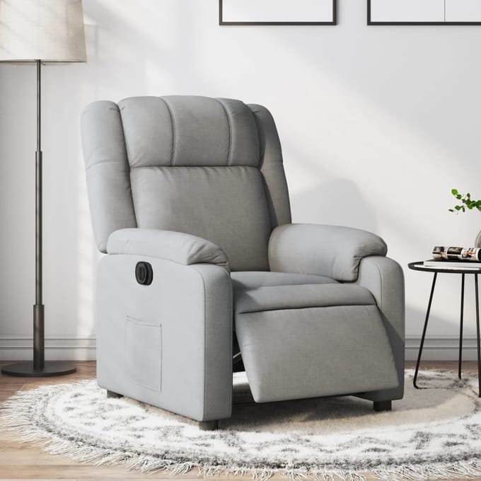 vidaXL - Fauteuil - elektrisch - verstelbaar - stof - lichtgrijs