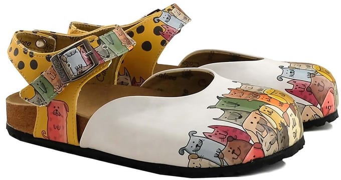 GOBY Clogs met Group Of Dogs Ontwerp – Handgemaakt – Hoge Kwaliteit – Maat 36