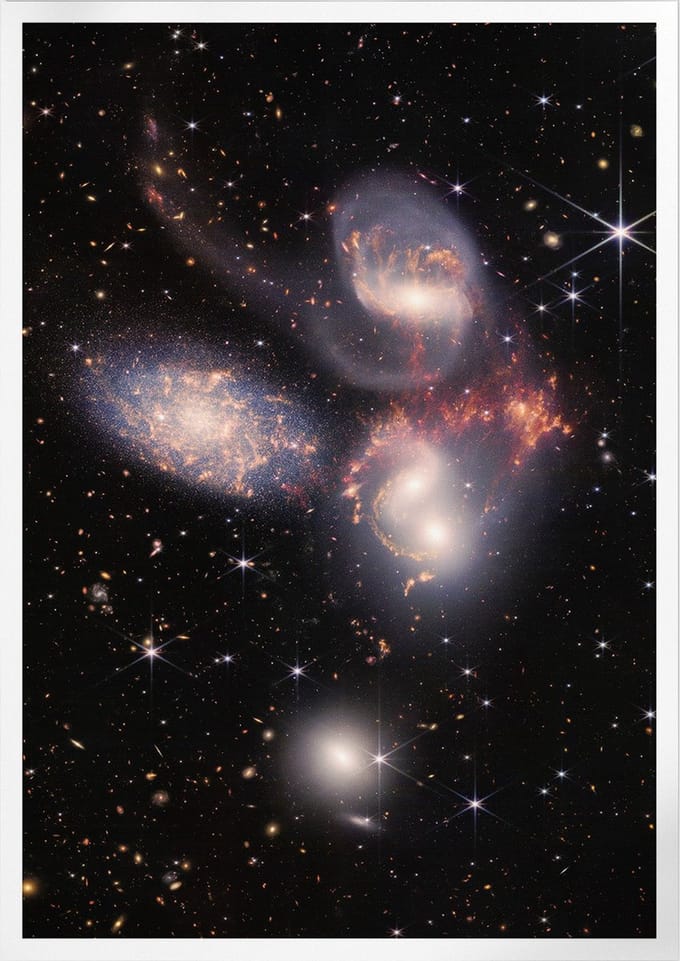 Stephanâ€™s Quintet By Webb | Space, Astronomie & Ruimtevaart Poster | A3: 30x40 cm