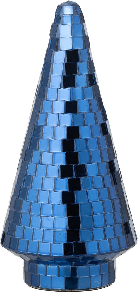 J-Line decoratie Boom Spiegel - glas - blauw - medium