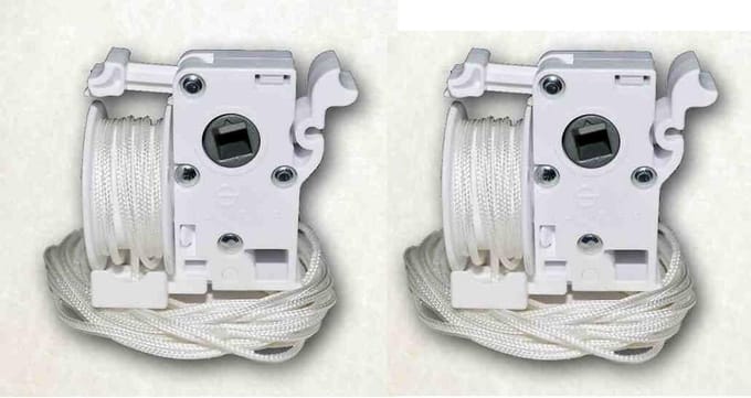 2x Wit Kantelmechanisme voor Horizontale Raambekleding (50mm Lamellen)