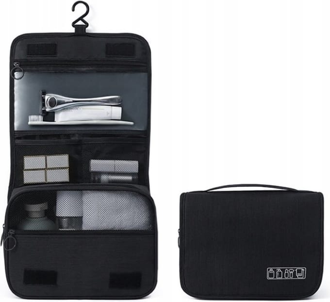 Travel - Toilettas/Cosmeticatas - Unisex - Ophangbaar - Zwart