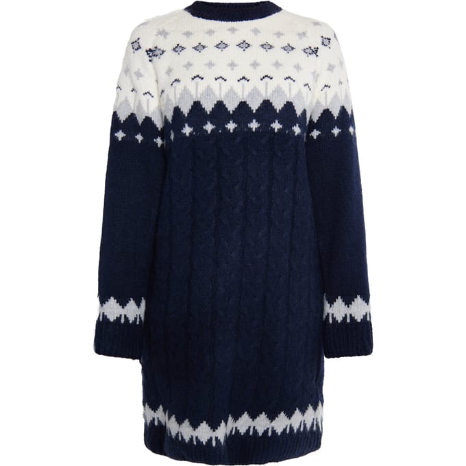 usha Gebreide jurk Dames Navy Veelkleurig