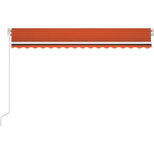 vidaXL - Luifel - automatisch - met - LED - windsensor - 450x300 - cm - oranje - bruin