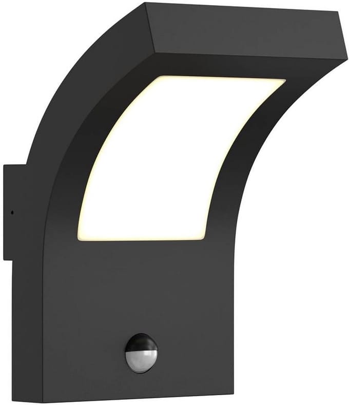 Moderne Zwarte LED Buitenwandlamp met Bewegingssensor - Aluminium