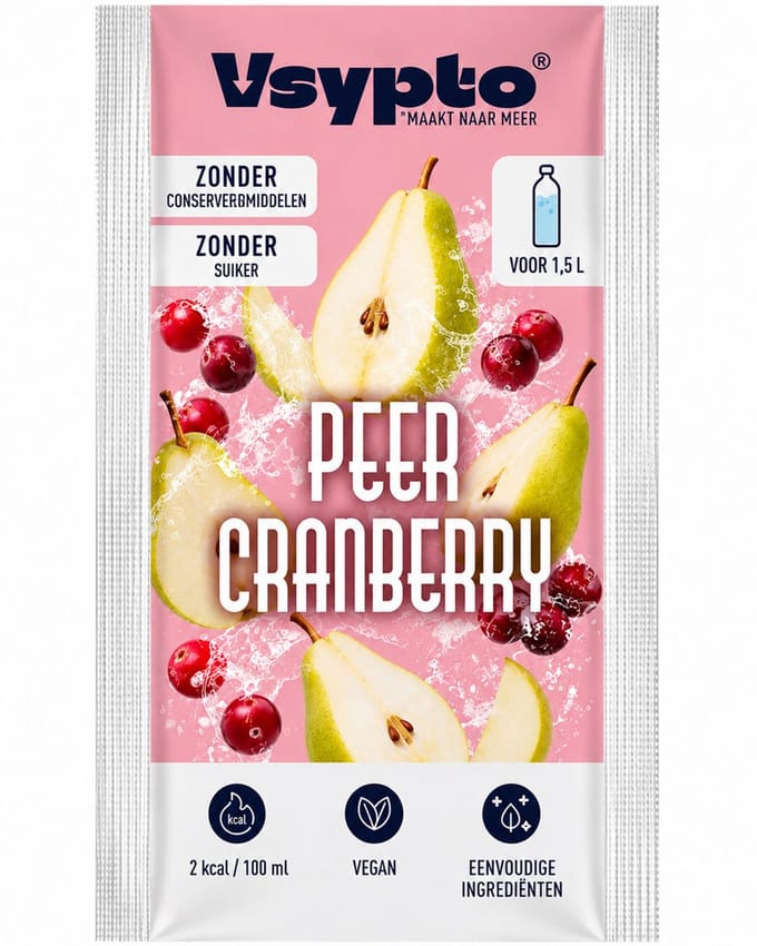 VSYPTO Peer & Cranberry - Water aromapoeder, 9g - 5 stuks