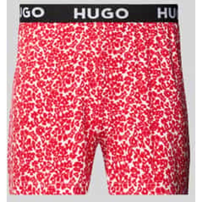 Regular fit korte pyjamabroek met elastische band met label