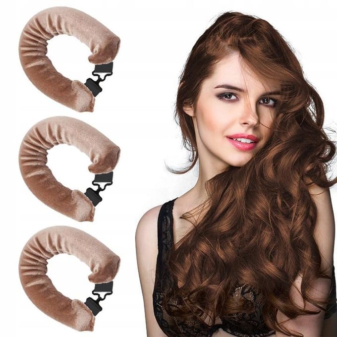 3x Zachte Haarrollers - Velvet Papiloten voor Natuurlijke Krullen