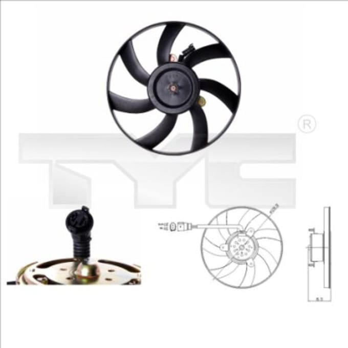 Koelventilatorwiel, motorkoeling TYC 831-0003
