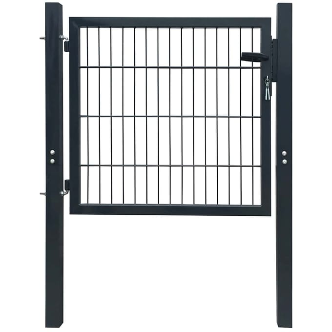 vidaXL - Hekpoort - staal - antraciet - 100x100 - cm