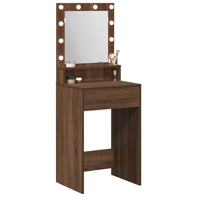 vidaXL - Kaptafel - Bruin - Eiken - 50 - x - 41 - x - 135 - cm - Bewerkt - hout