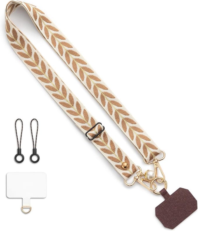 Verstelbare Lanyard voor Mobiele Telefoon - Comfortabele Phone Strap in Bruin