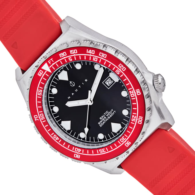 Nautis Baltic Band horloge met datum - kastanjebruin