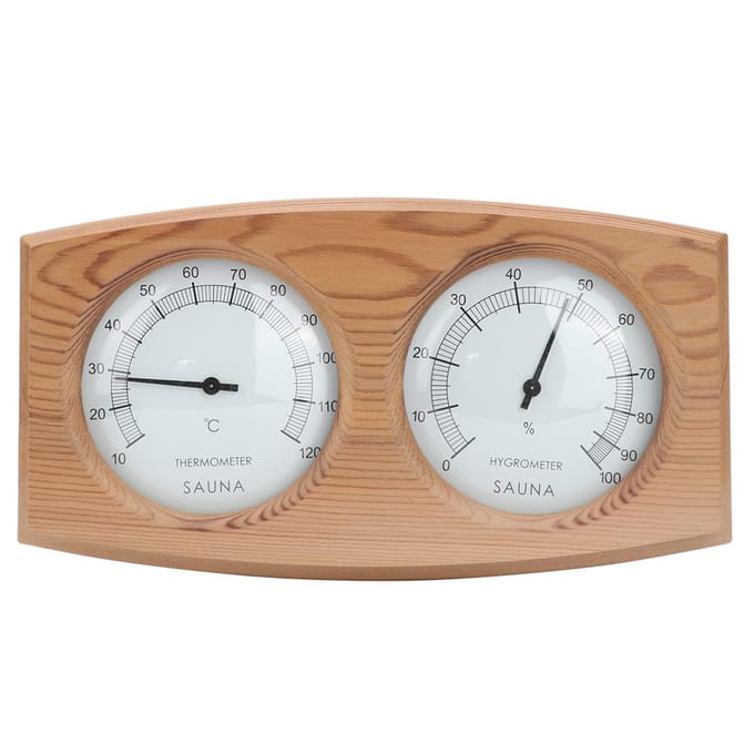 2-in-1 Hout Thermo Hygrometer Thermometer Hygrometer Sauna Ruimte Stoomruimte Accessoires white