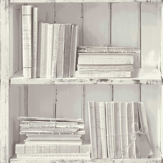 Boekenkast behang wit grijs 30388-2