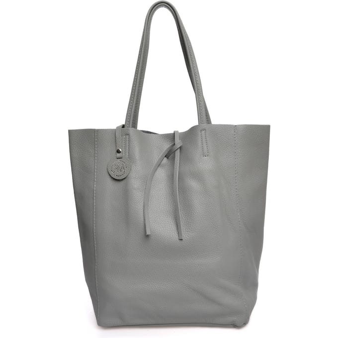 Roberta M Grijs Rundleer Tas