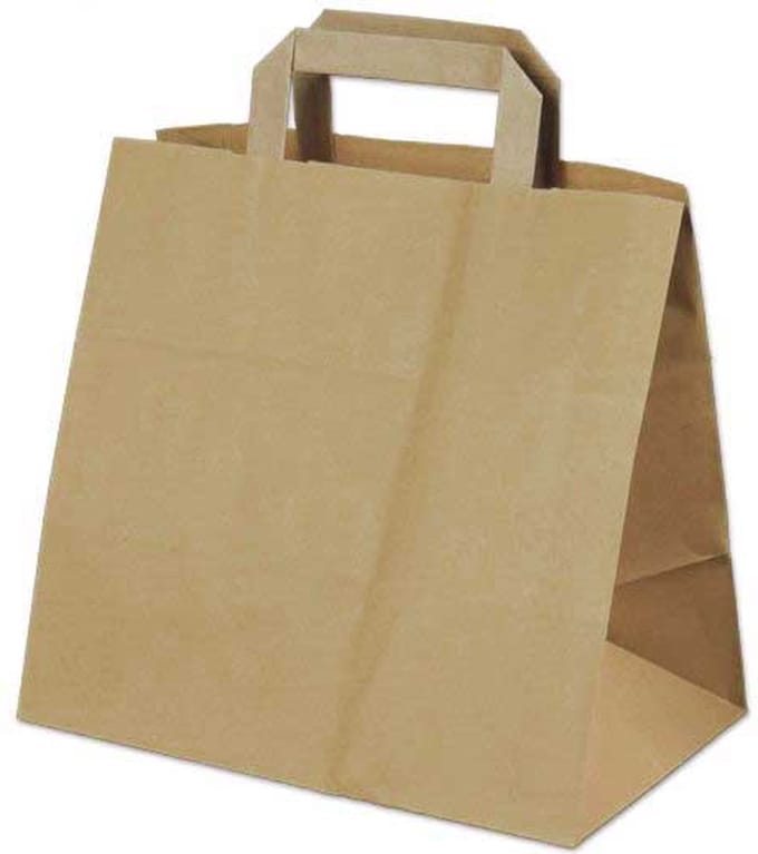 Papieren draagtassen 26+17x25cm bruin Kraft