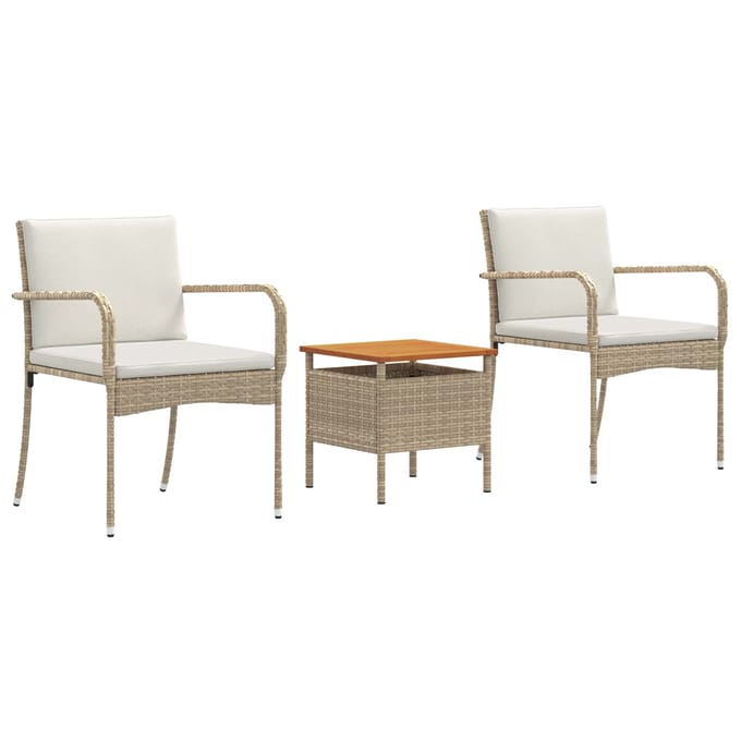 vidaXL - Tuinset - Beige - poly - rattan