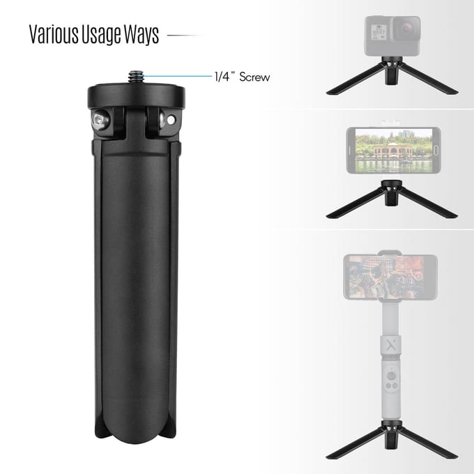 Mini Desktop Metalen Statief 1/4 inch Schroef voor Smartphone Gimbal Stabilizer Compatibel met zwart