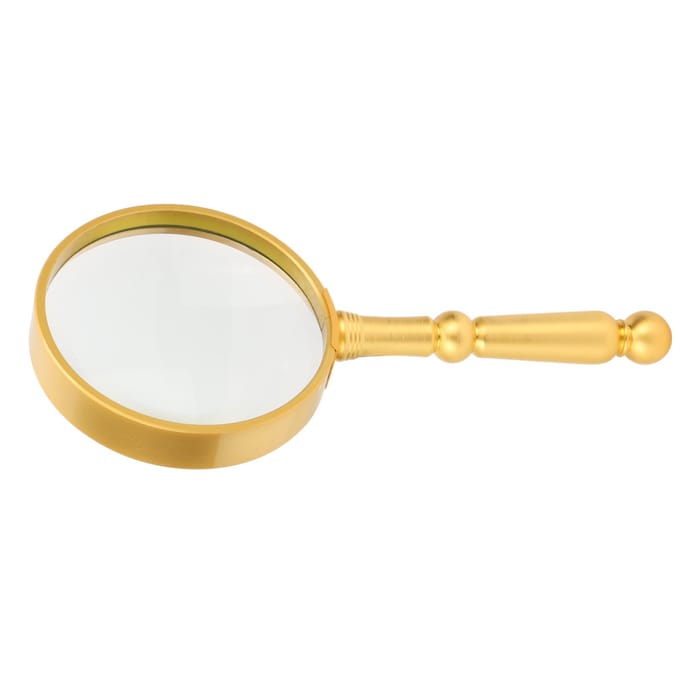 Vergrootglas Klassiek Goud Ergonomisch Handheld 6x Optisch Volledig Metaal 75mm Leesvergrootglas