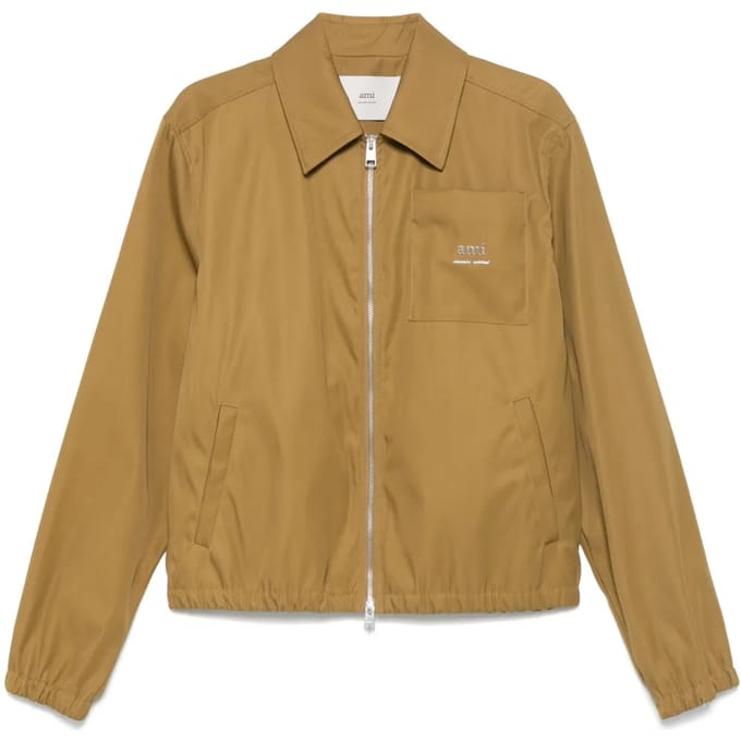Bomberjack van twill met logo-opdruk