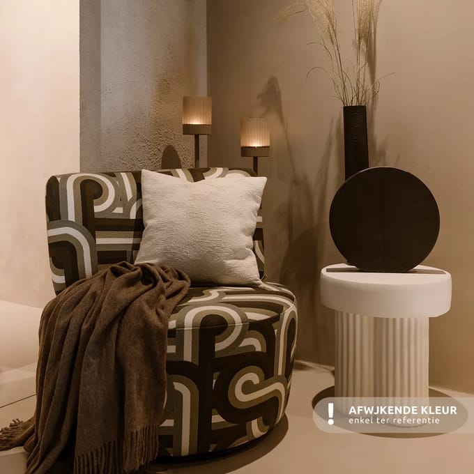 Chamada Eva leren vaas effen medium beige