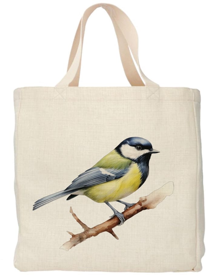 Geurfruit - Shopper - Tas - Design - Vogel - Koolmees - Linnen - Kleurvast