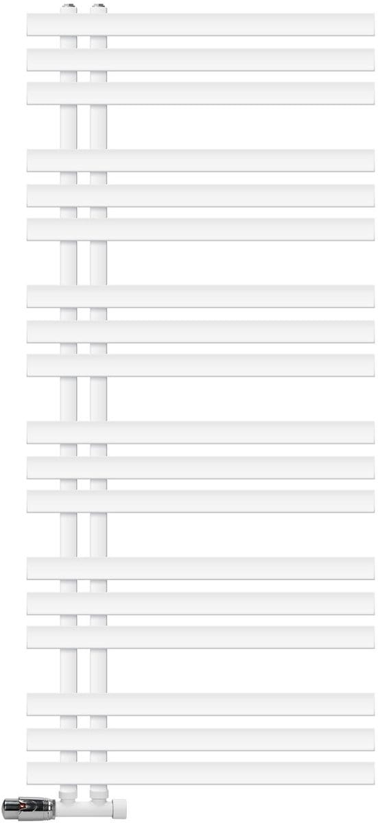Badkamer radiator middenaansluiting 600x1400 mm wit met muuraansluitset LuxeBath