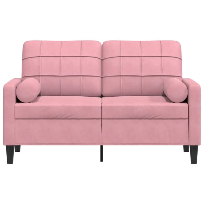 vidaXL - Tweezitsbank - met - sierkussens - 120 - cm - fluweel - roze
