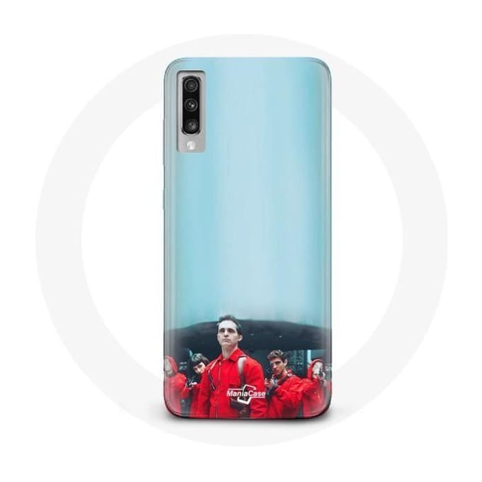 Coque - MANIACASE - Samsung Galaxy A70 - Souple - La casa de papel - Bleu bleu