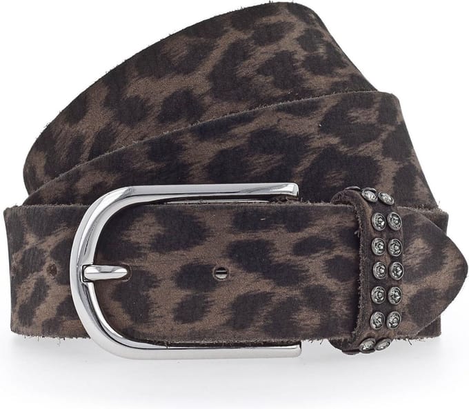 b.belt riem Leora Swk Ledergürtel W100 Mid Brown / Darkbrown Multi bruine veelkleurig