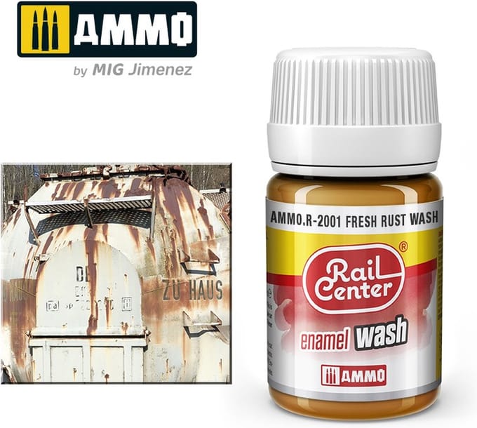 AMMO by Mig Jimenez Modelbouwdecoratie - MIG R2001 Rail Center - Fresh Rust - Enamel Wash - 35 ml Effecten potje