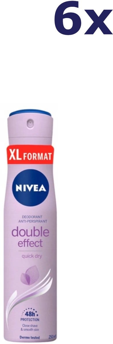 Nivea Double Effect Deodorant Spray XL - 6 x 250 ml
