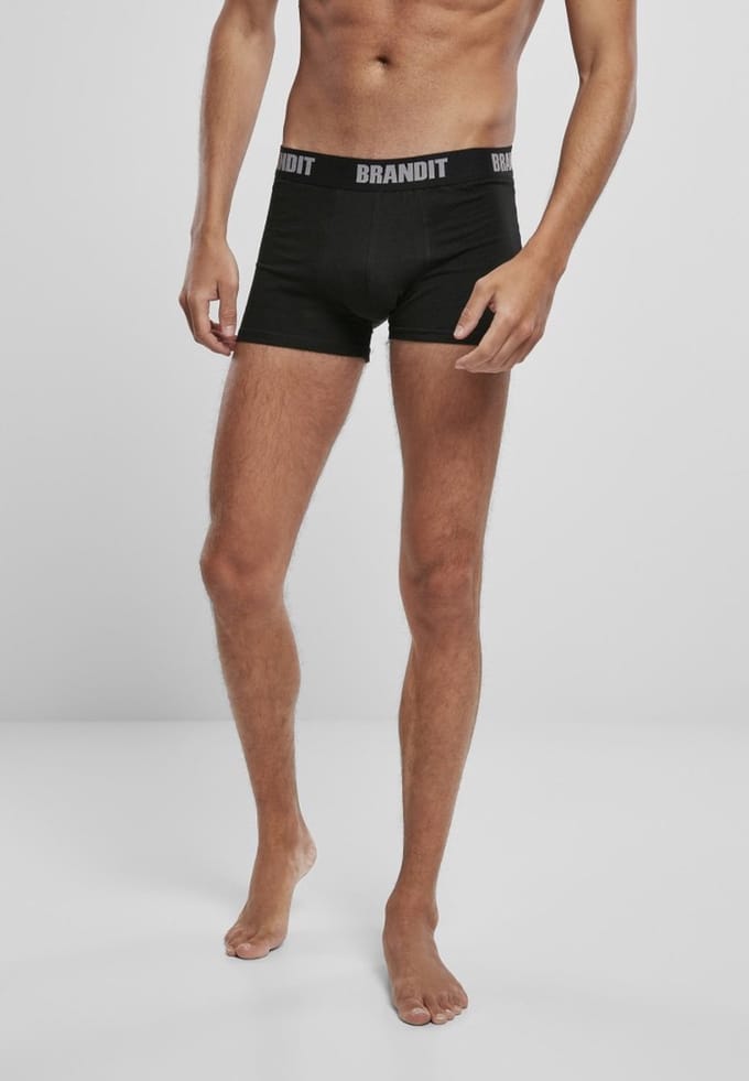 Brandit - Logo 2Pack Boxershorts set - S - Zwart