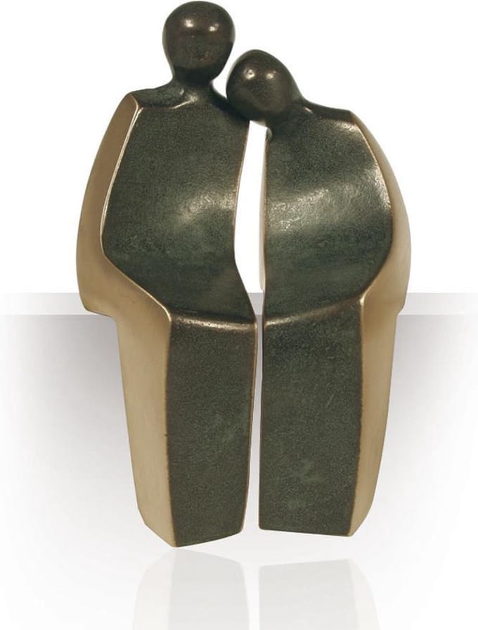 Sculptuur vertrouwen hebben in elkaar bronzen beeld
