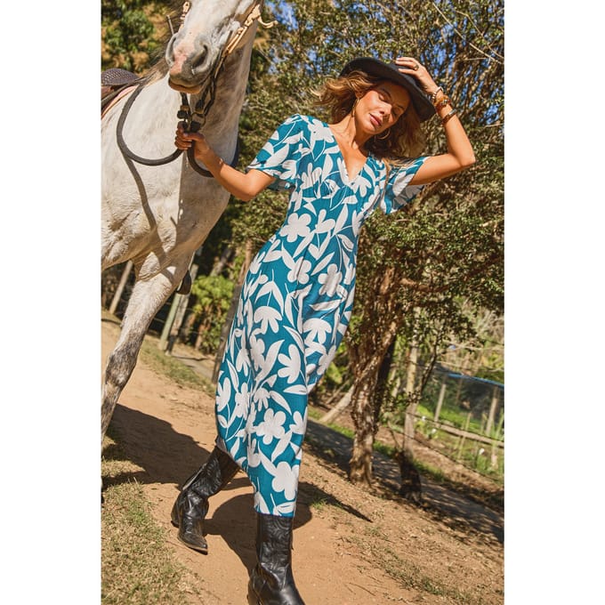 Coral Bay Tropische Midi Jurk