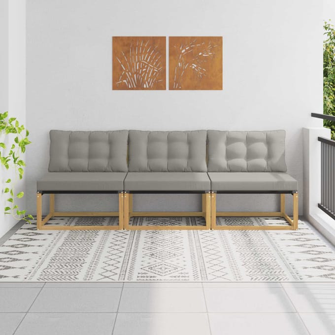 vidaXL - Buiten - Midden - Sofa - Massief - Acacia - Hout - Wit