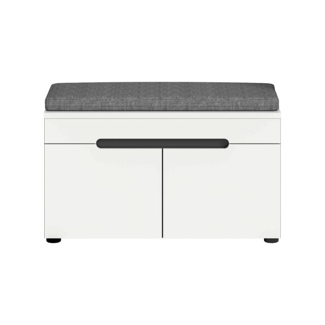 Canu bank incl. zitkussen wit NB Basaltgrijs NB - 37x80x45cm