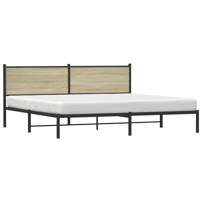 vidaXL - Bedframe - zonder - matras - metaal - sonoma - eikenkleur - 200x200 - cm