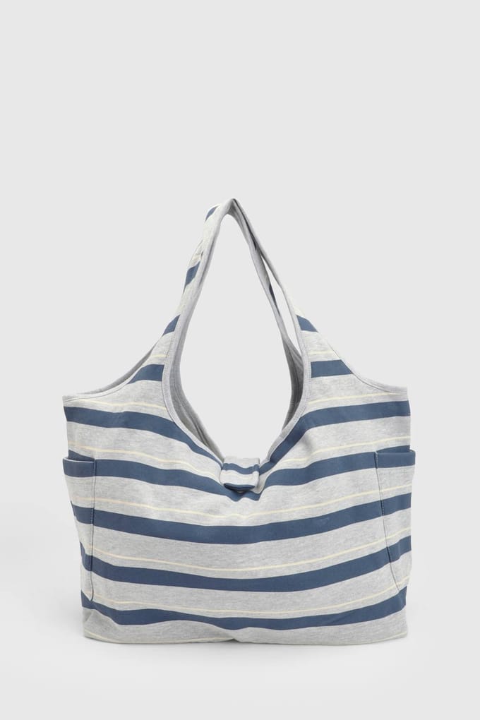 boohoo Dames Gestreepte Jersey Grote Draagtas | Grijs