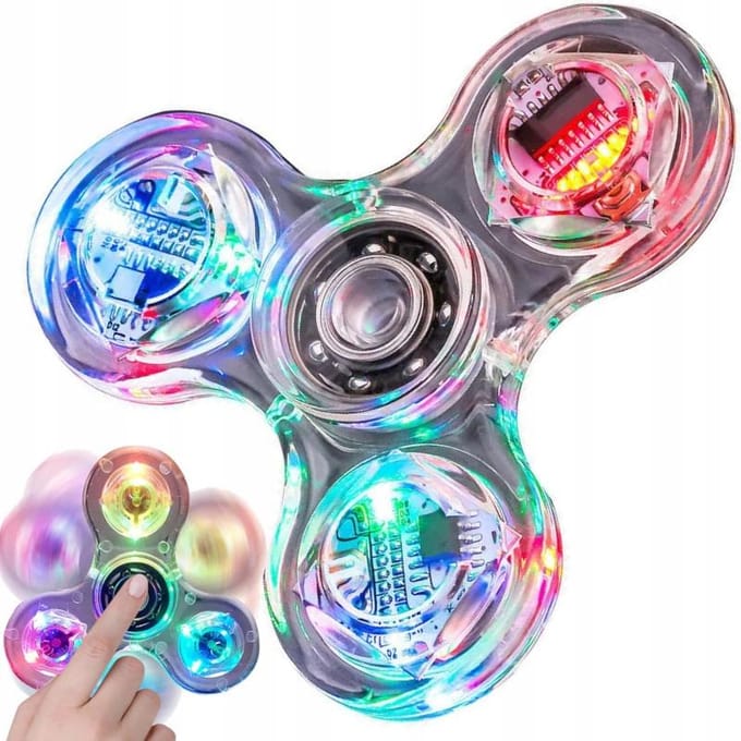 Spinner Lichtgevende LED Transparant Fidget Sensorisch Speeltje Sensorisch Speeltje