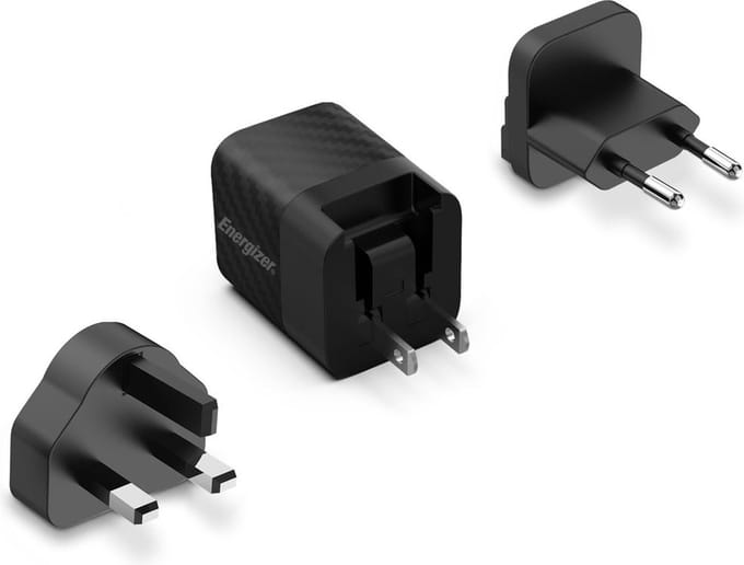 Energizer A38QMU Multi Plug  - Reisstekker QC3 18W Quick Oplader (US, UK, EU)