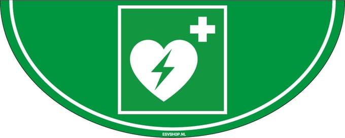 AED vloersticker E010 - 750 x 300 mm PVC folie