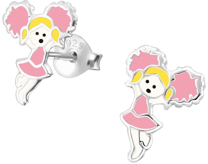 Joy|S - Zilveren danseres oorbellen - cheerleader - 6 x 10 mm
