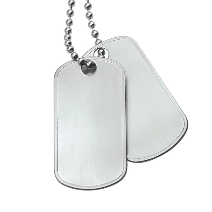 Yo&No Graveercollier - 2 dogtags - mat - Heren - Ketting - Edelstaal