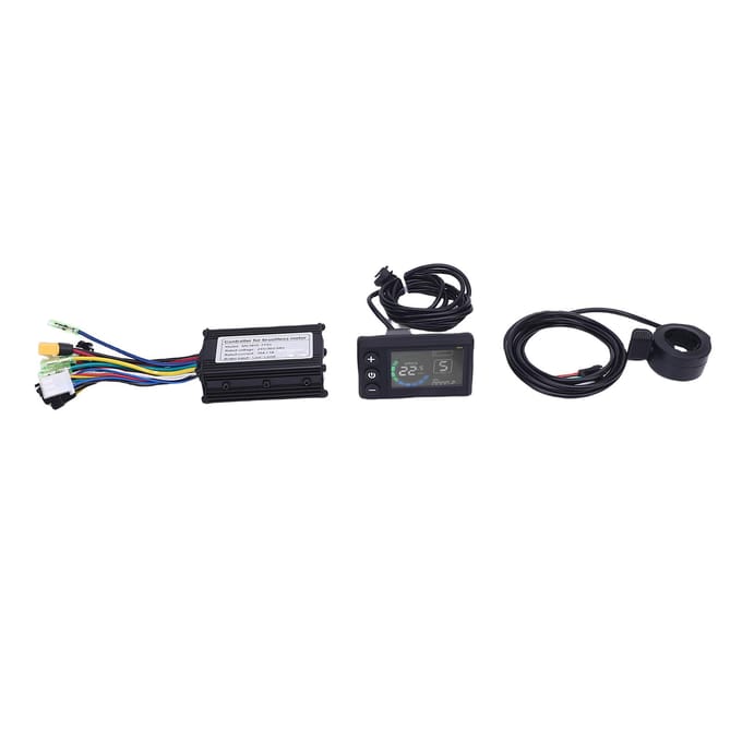Kit Instrument LCD et Contrôleur 36V 48V 15A Contrôleur 3 Modes avec Écran LCD Poignée d'Accélérateur 130X black