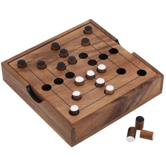 Jeu de société - ENGELHART - Marelle - Bois d'Acacia - Écologique - 2 joueurs - 6 ans et plus marron